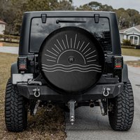 Sun And Waves Tire Cover For Jeep, Tire Cover