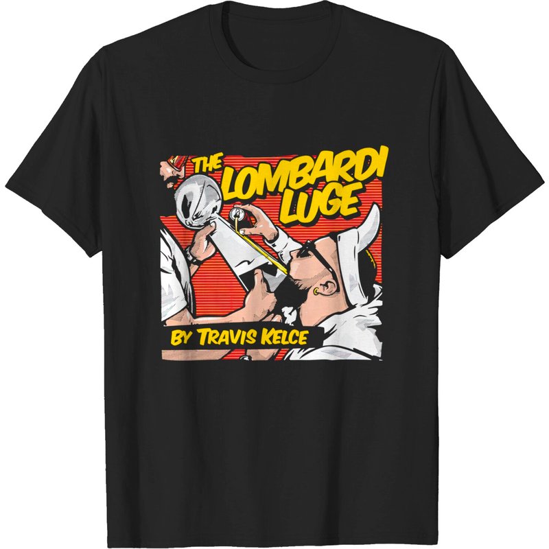 Official The Lombardi Luge By Travis Kelce Licensed Art Tee 80s Birthday Gift T-shirt — T-shirts pour hommes