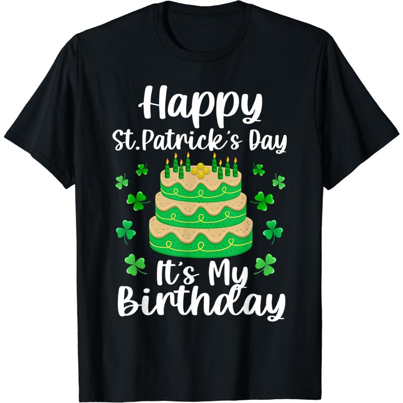 Happy St. Patrick's Day It's My Birthday Shamrock Irish T-shirt — T-shirts pour hommes