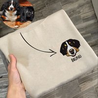 Custom Pet From Your Photo Embroidery Sweatshirt — Mens Hoodies
