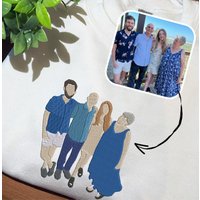 Personalized Family Friend Portrait With Photo Embroidered Sweatshirt — Sweats à capuche pour hommes