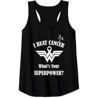 I Beat Cancer 3x What's Your Superpower? - Cancer Survivor - Tank Tops — T-shirts pour hommes