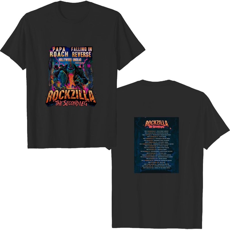 Rockzilla The Second Leg Tour 2023 Double Sided Shirt — Mens T Shirts
