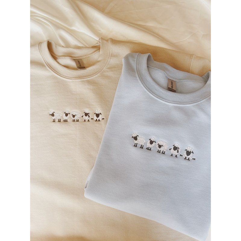 Embroidered Sheep Sweatshirt — Mens Hoodies