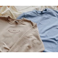 Smiley Face Embroidered Sweatshirt