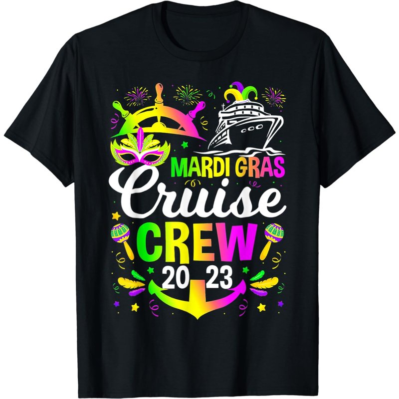 Mardi Gras Cruise Crew 2023 Cruising Funny Festival Party T-shirt — T-shirts pour hommes