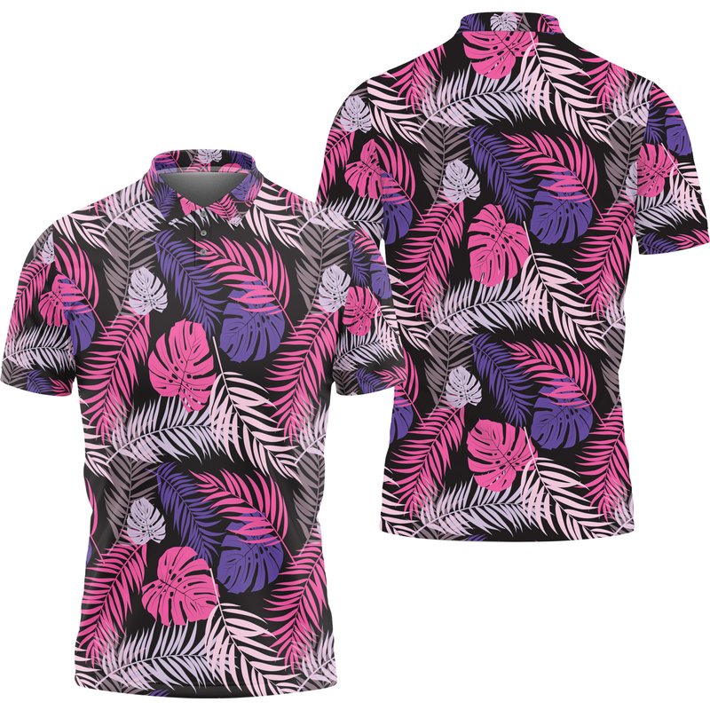 Men's Polo Shirts Floral Hawaiian Fit Moisture Wicking Golf Shirts For Men — Chemises décontractées pour hommes