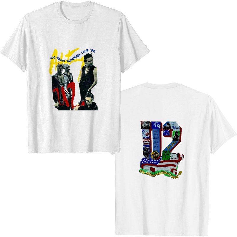 U2 Rock Band 1992 Zoo Outside Tour Concert T-shirt — T-shirts pour hommes