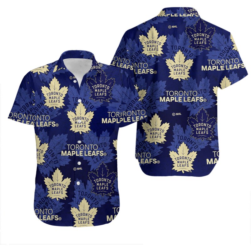 Amazing Toronto Maple Leaf Navy Hawaiian Shirt — Chemises décontractées pour hommes