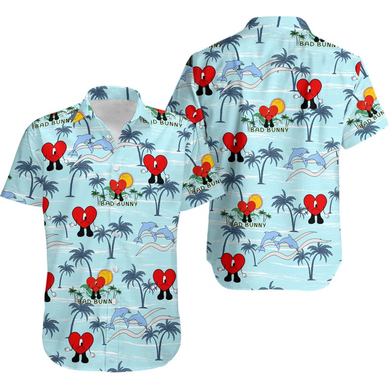 Bad Bunny Blue Un Verano Sin Ti Hawaiian Shirt, Summer Vacation Hawaiian Shirt