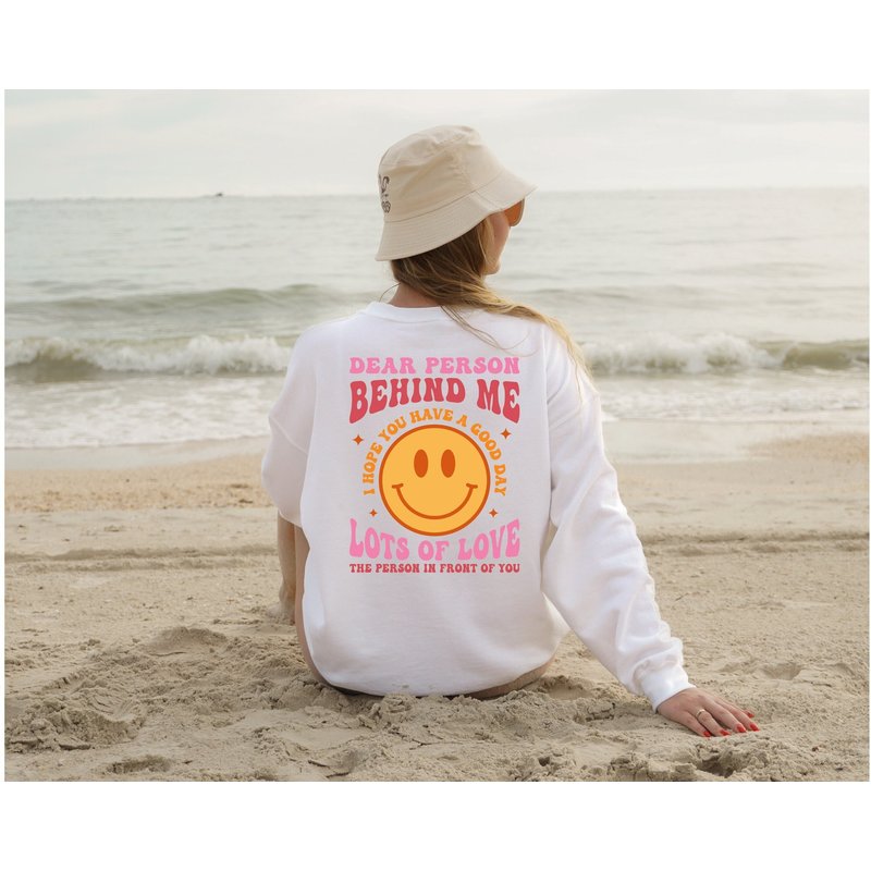 Dear Person Behind Me Sweatshirt | Positive Preppy Sweatshirt — Sweats à capuche pour hommes