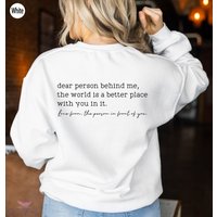 Dear Person Behind Me Sweatshirt, Aesthetic Sweatshirt — Sweats à capuche pour hommes
