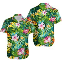 Hibiscus Aloha Hawaiian Shirt,flowers Hawaiian Shirt — Chemises décontractées pour hommes