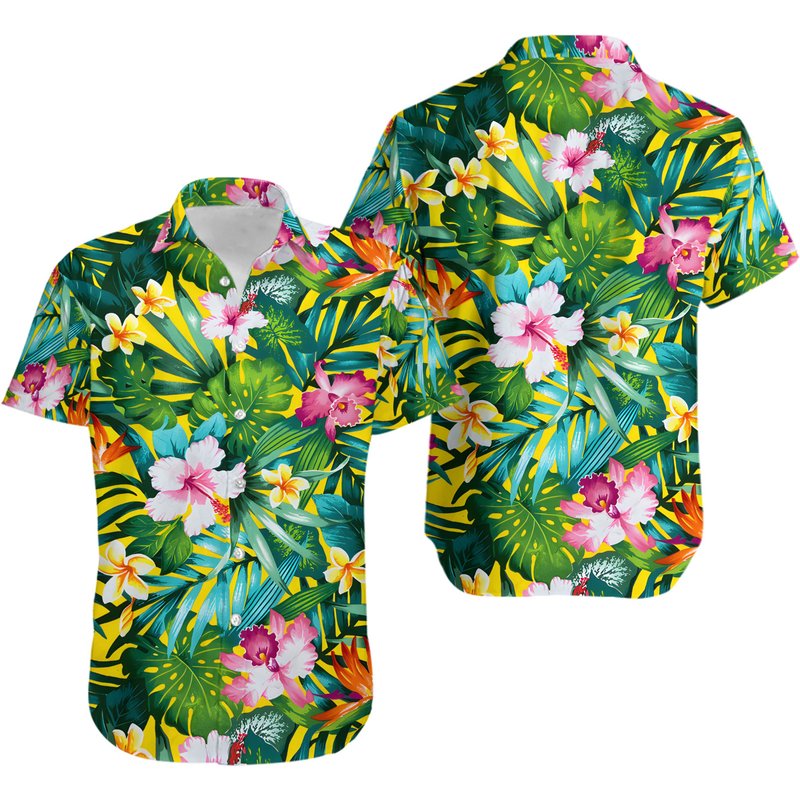 Hibiscus Aloha Hawaiian Shirt,flowers Hawaiian Shirt — Chemises décontractées pour hommes