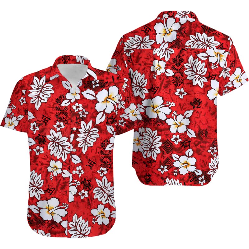 Hibiscus Hawaiian Shirt,flowers Hawaiian,hawaiian Shirt — Chemises décontractées pour hommes