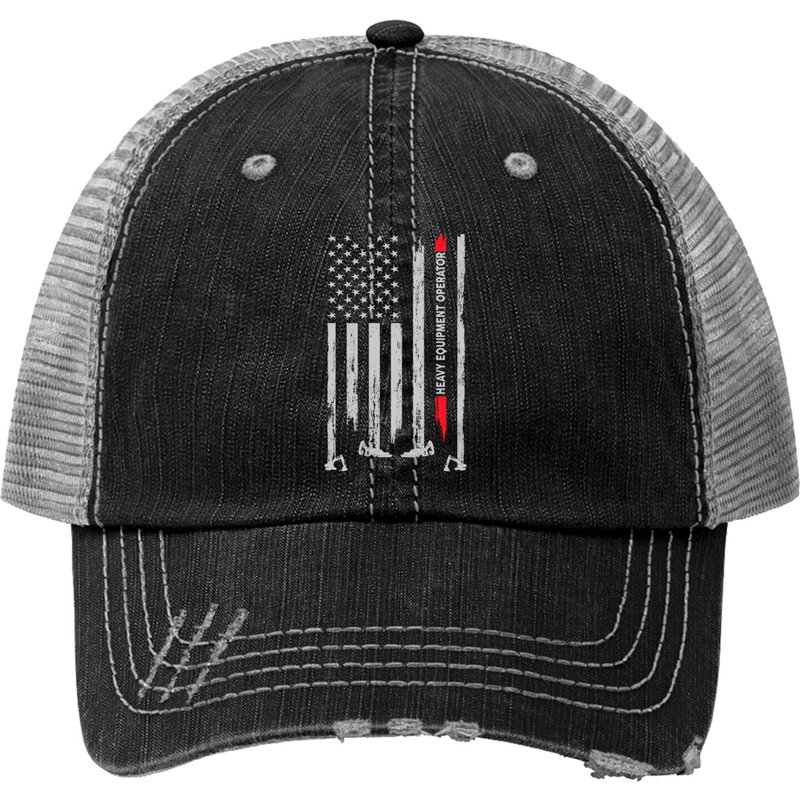Heavy Equipment Operator American Flag - Heavy Equipment Operator - Trucker Hats — Casquette de baseball