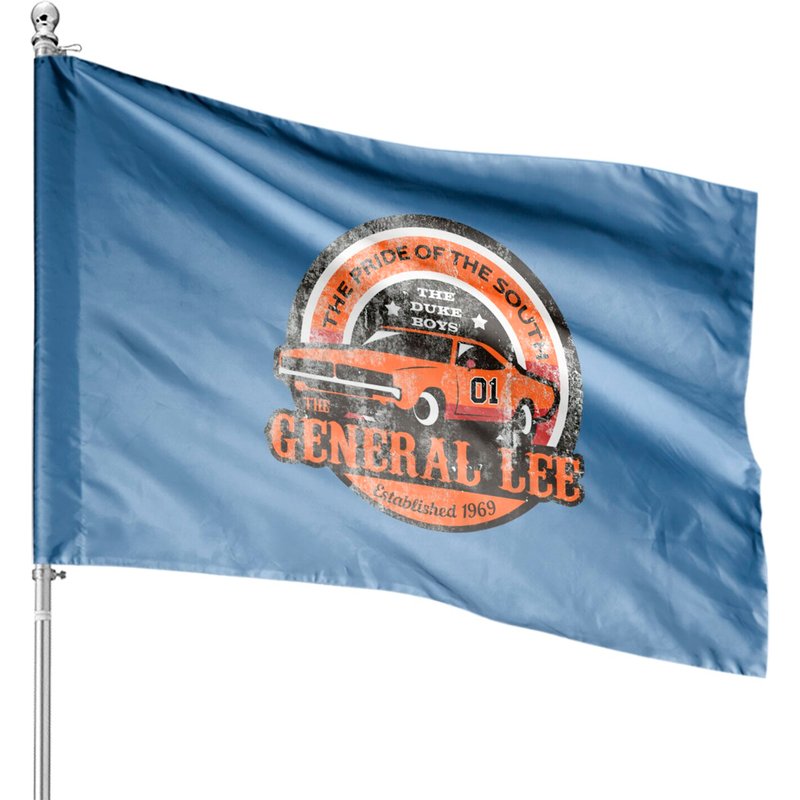 The General Lee, Distressed - Dukes Of Hazzard - House Flags — Drapeaux décoratifs