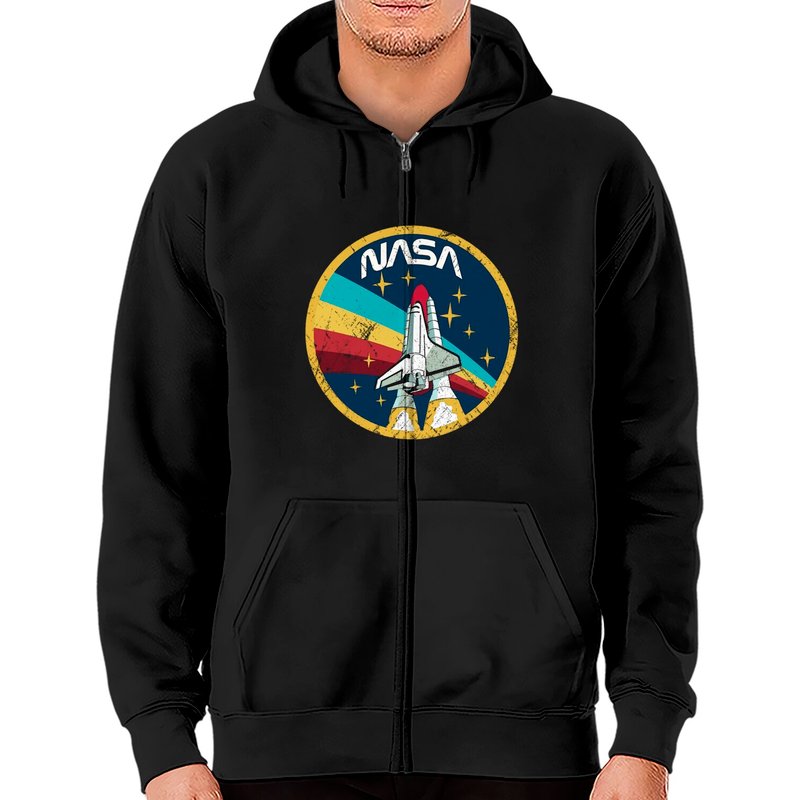 Nasa Vintage Logo Zip Hoodies For Space Fans