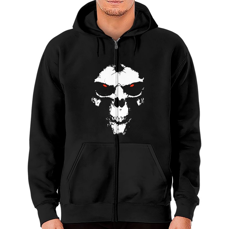 Diablo 2 Resurrected Skull - Diablo 2 - Zip Hoodies