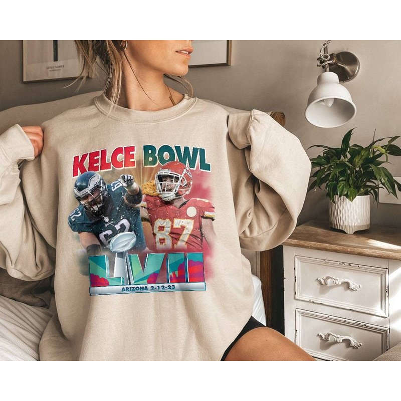Kelce Bowl S.uper B.owl 2023 Shirt, Kelce Brothers Sweatshirt, S.uper B.owl Lvii Sweatshirt — Sweats à capuche pour hommes