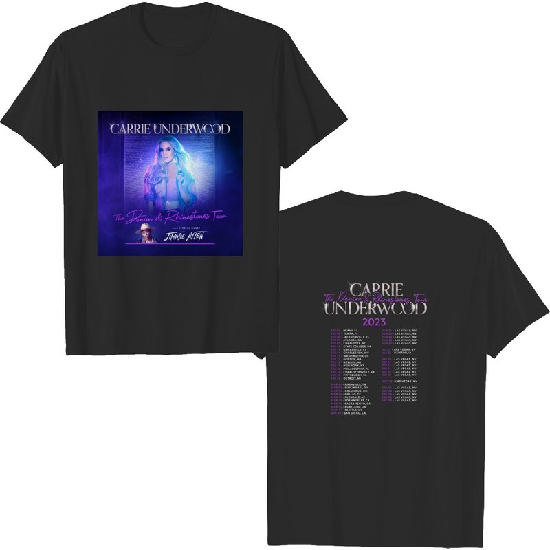 Carrie Underwood The Denim & Rhinestones 2023 Tour Shirt Carrie Underwood 2023 — T-shirts pour hommes