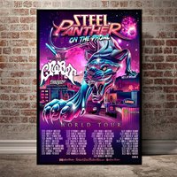 Steel Panther Band Poster, Steel Panther On The Prowl World Tour 2023 Poster