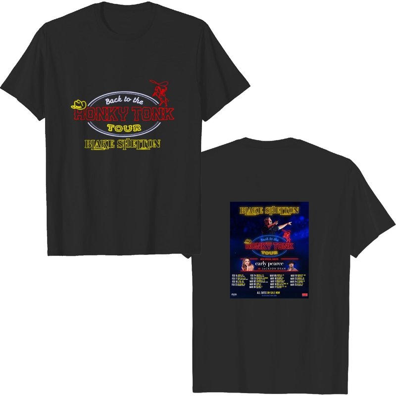 Blake Shelton Tour 2023 Back To The Honky Tonk Tour 2023 T-shirt — T-shirts pour hommes