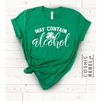 St Patricks Day May Contain Alcohol Shamrock Drinking T-shirt