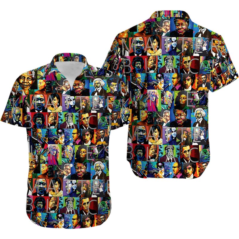 Black Lives Matter Hawaiian Shirt — Chemises décontractées pour hommes