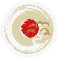 Bonsai Tree In Japanese Zen Buddhist Enso Circle Stickers