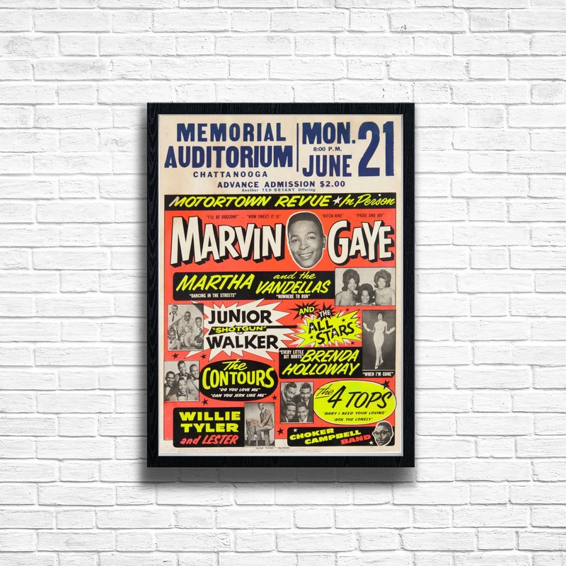 Marvin Gaye Concert Print Vintage Music Poster — Posters & Prints