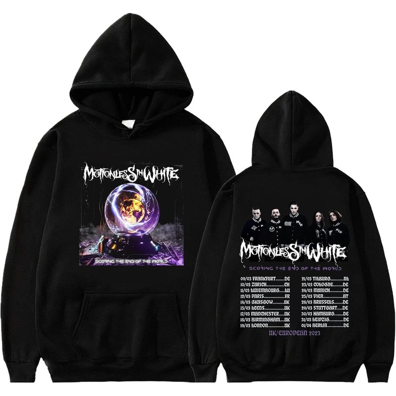 2023 Motionless In White Scoring The End Of The World Uk Europe Tour Hoodie
