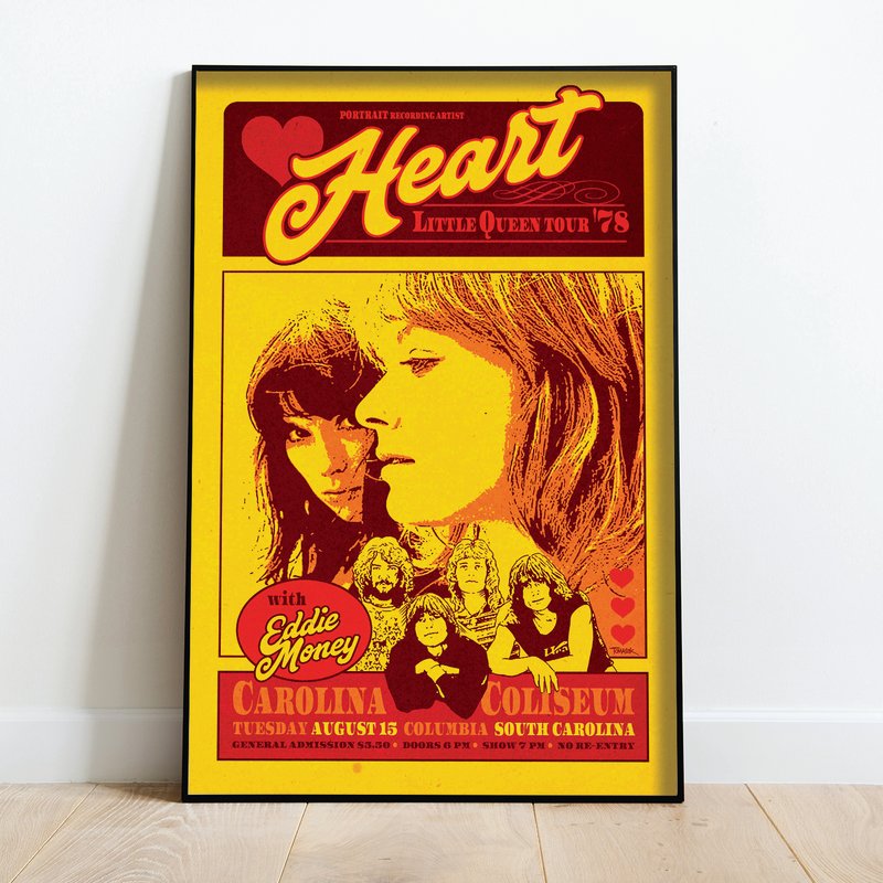Heart 1978 Vintage Concert Poster — Affiches et impressions