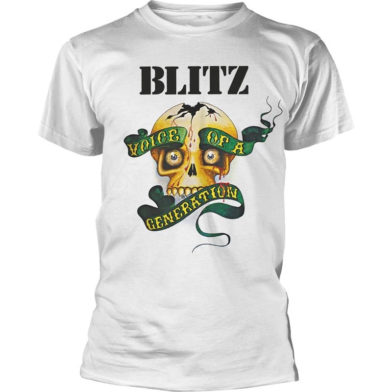 Blitz Unisex T-shirt: Voice Of A Generation (white) — T-shirts pour hommes
