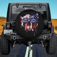 On Back Cool Ultra Maga Patriotic Skull Spare Tire Cover