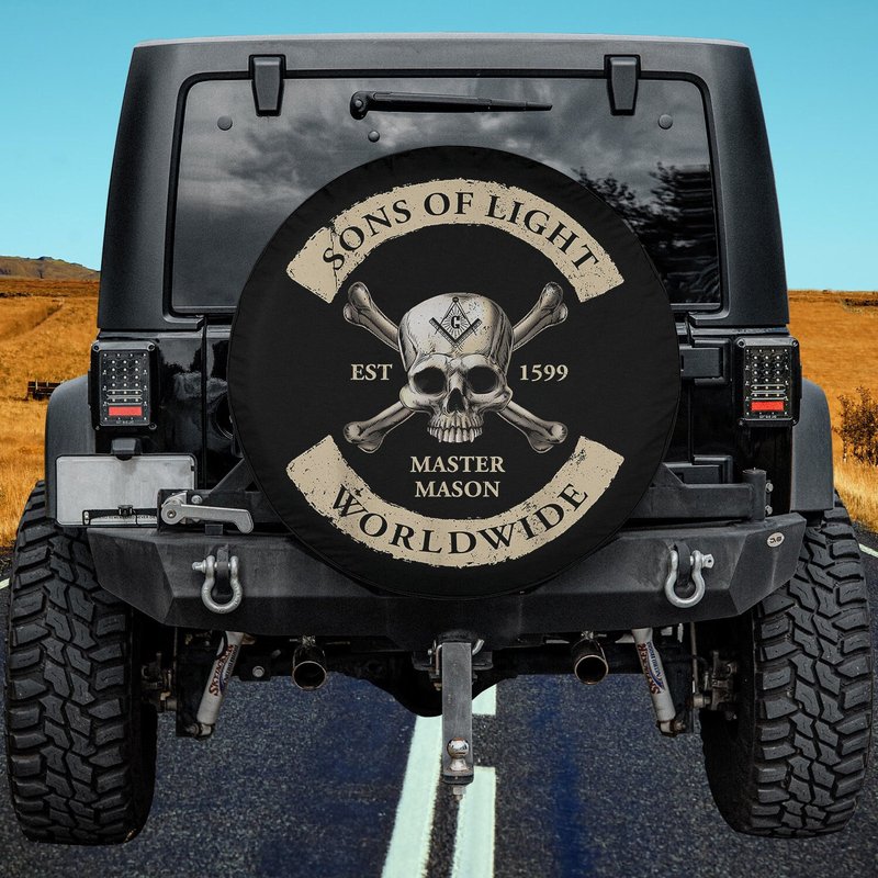 Sons Of Light Worldwide Freemasons Spare Tire Cover — Accessoires pour camions
