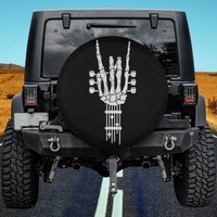 Skull Rock & Roll Skeleton Guitar Music Lover Spare Tire Cover