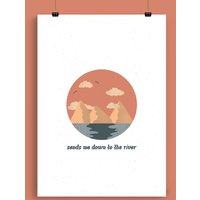 Bruce Springsteen The River Illustration Art Music Poster — Affiches et impressions