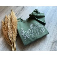 Wildflowers Embroidered Crewneck Flower Sweatshirt