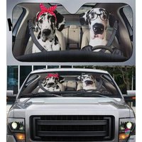 Gift For Dog Lover Couple Great Dane Sunshade — Pare-soleil de voiture