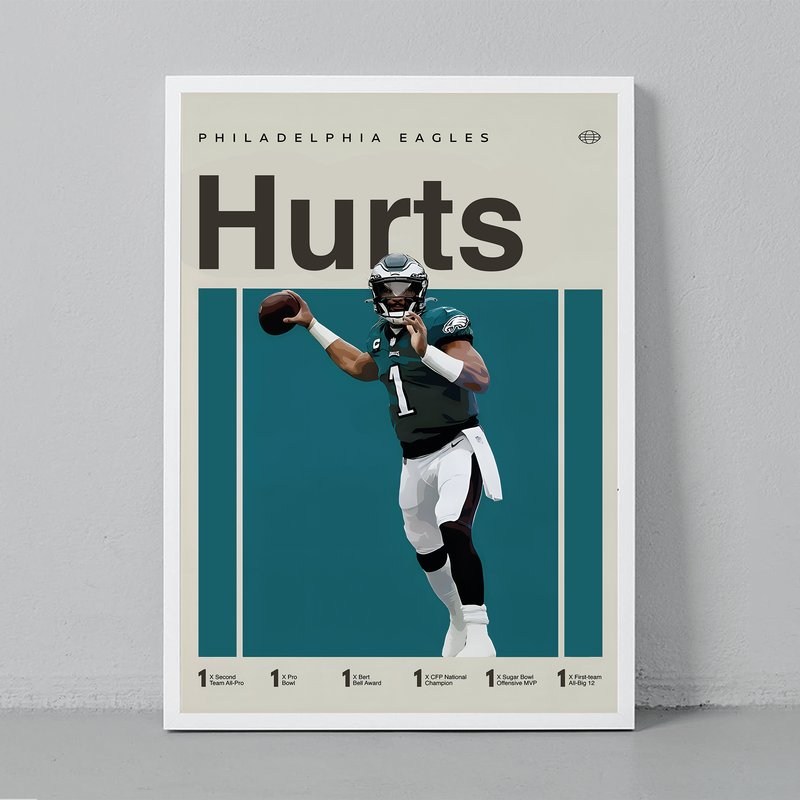 Jalen Hurts Inspired Poster, Philadelphia Poster — Affiches et impressions