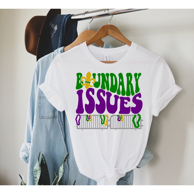 Boundary Issues Mardi Gras T-shirt; Mardi Gras T-shirt — Mens T Shirts
