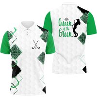 Queen Of The Green Women Golf 3d Polo Shirt — Chemises décontractées pour hommes