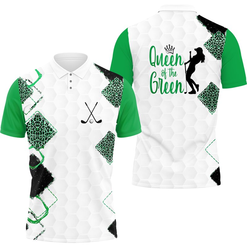 Queen Of The Green Women Golf 3d Polo Shirt — Chemises décontractées pour hommes