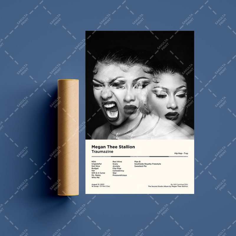 Megan Thee Stallion - Traumazine Album Poster — Affiches et impressions