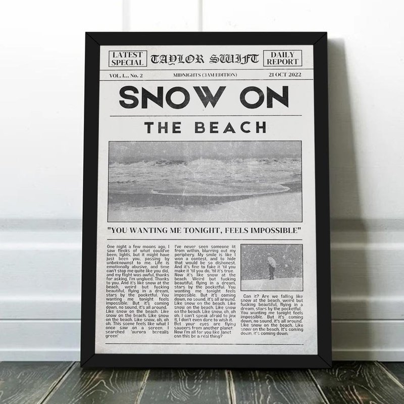 Snow On The Beach Album Cover No Poster — Affiches et impressions