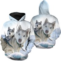 Novelty Siberian Husky Print 3d Hoodie Animal Hoodies — Sweats à capuche pour hommes