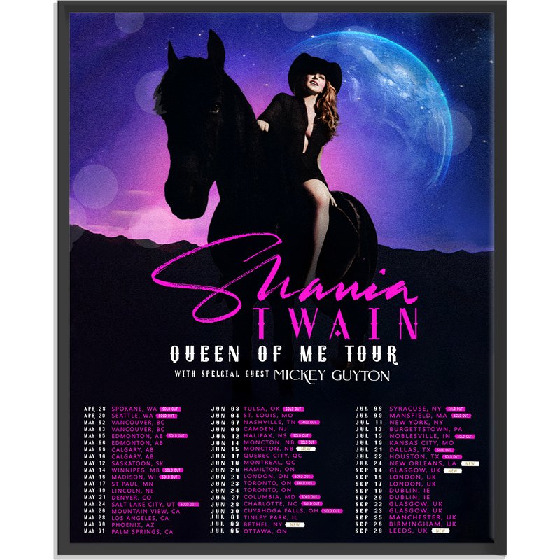 Shania Twain's Queen Of Me Tour 2023 Poster — Posters & Prints