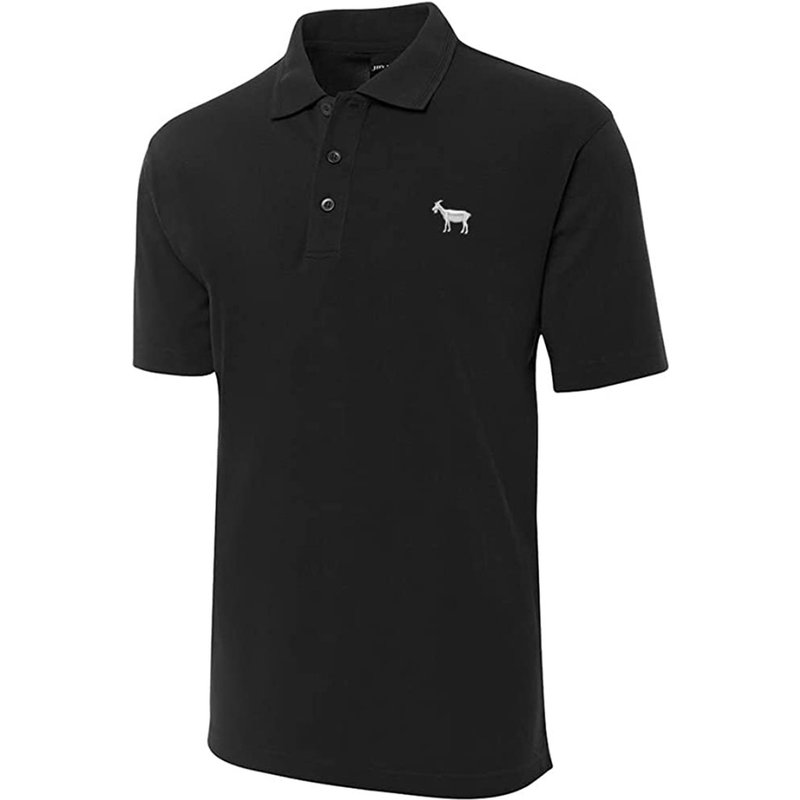Animal Goat Embroidered Short Sleeve Polo Shirts Classic Embroidery Men's Polo Shirt — Chemises décontractées pour hommes