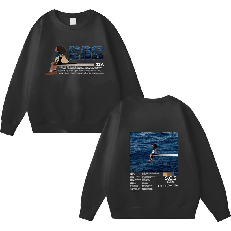 Sza Sos 2 Sided Sweatshirt, Vintage Sza Full Tracklist Shirt, S.z.a S.o.s Est 2023 Sweatshirt